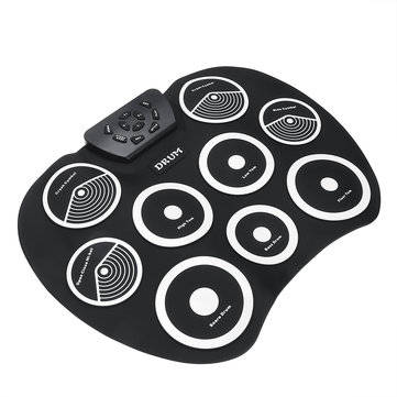 Portable Electronic Roll Up Drum Set Kit 9 Silicon Pad for Beginner