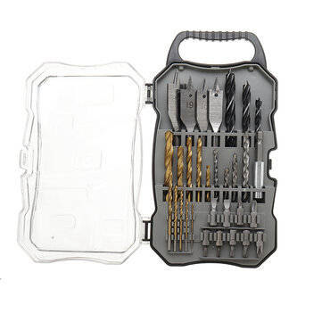 31Pcs Titanium Coated Hole Saw Cutting Set 1/4 Inch Hex Shank Magnetic Connecting Rod Screwdriver Bi