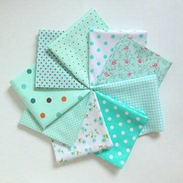 9Pcs DIY Bundles Fabric Fat Quarters Cotton Florals Gingham Craft Quilt Sewing