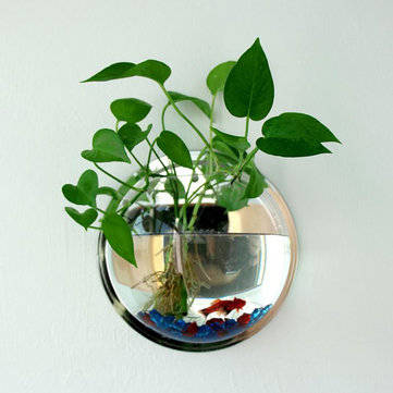 Acrylic Aquarium Fish Tank Wall Mounted Hanging Plant Pot Grow Vase Home Decor