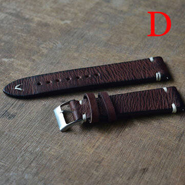 Straps Vintage Style Distressed Leather Wome/Men Watch Band Strap with S... (SIZE: 24MM | NO.: NO.4)