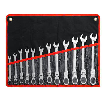 12Pcs Combination Ratchet Wrench with Flexible Head Car Repair Tools Hand Tool Set (TYPE: 12PCS)