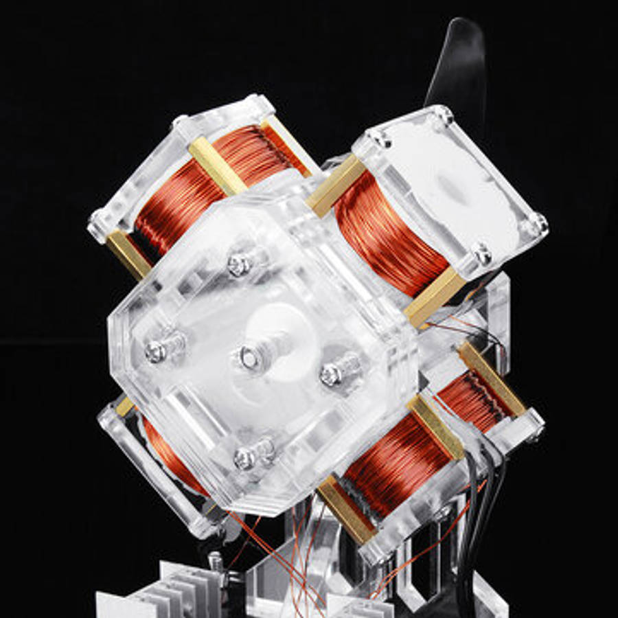 Four Coil Brushless Motor Fan Blade High-speed Turbine Hall Electric Machine Model