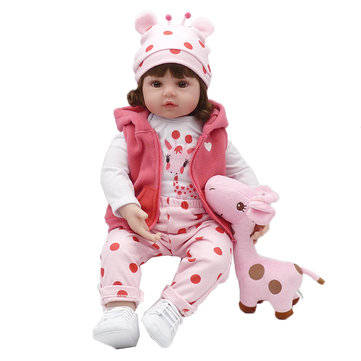 19" Lifelike Silicone Vinyl Reborn Baby Dolls Realistic Newborn Girl Doll Gifts