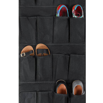 24 Plaid Over Door Hanging Bag Box Shoe Rack Hanger Storage Tidy Organizer Bag