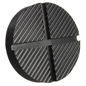 Black Rubber Car Truck Cross Slotted Frame Rail Floor Jack Disk Pad Adapter