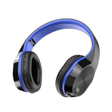 Bakeey T5 bluetooth Gaming Headphone Wireless 5.0 Earphone Soft Foldable HiF... (COLOR.: BLACK&BLUE)