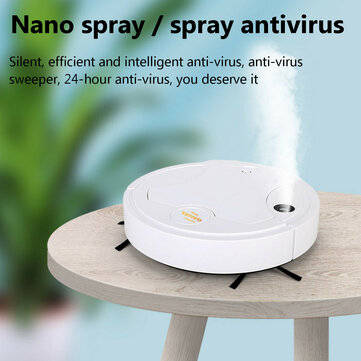 Bakeey Vacuum Cleaner Robot Rechargeable Spray Smart Automatic Sweeping Cleaning R... (COLOR: WHITE)