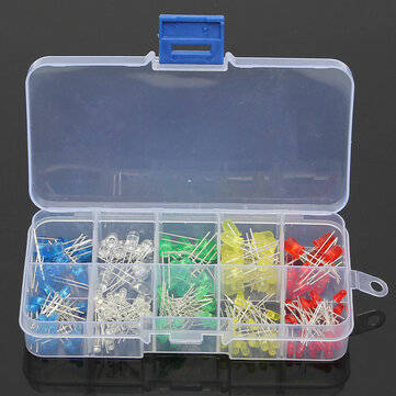 Geekcreit 375pcs 3MM 5MM LED Light Emitting Diode Beads Resistance Lights Kits Bulb Lamp