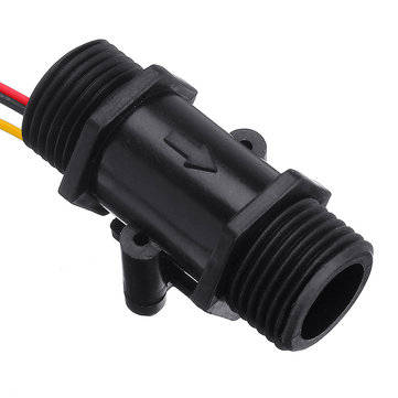5pcs YF-S201C Black Flow Meter Water Flow Sensor Switch Precision Flowmeter Turbine Flowmeter G1/2 D