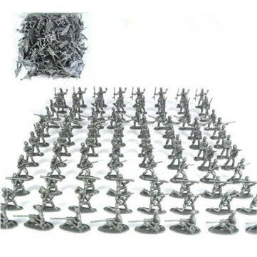 Miniature Accessories 100pcs Toy Army Set-Piece Simulated Military Parade Scene ... (COLOR.: SILVER)