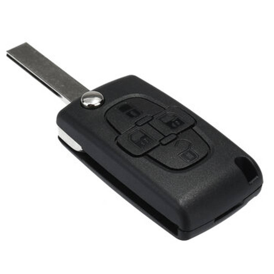 4 Buttons Remote Flip Key Fob Case Shell Battery For Peugeot 1007 & Citroens C8