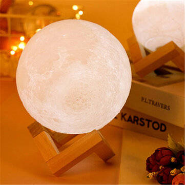DIY Creative Moon Lamp Kit 3D Print Night Light RGB 16 Color Moon Light ... (TYPE: 8.5*8.5CMBRACKET)