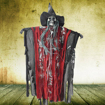 Halloween Hanging Ghost Witch Voice Red Light Eyes Party Decoration Toys Supplies