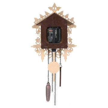 Cuckoo Wall Clock Hanging Handcraft Wall Clock Decoration Art Vintage Bird Swing Wood Cuckoo Clock