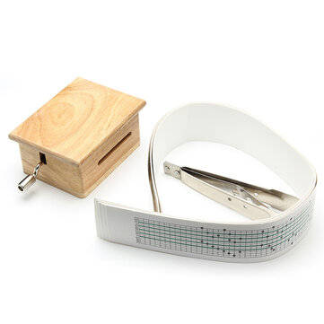 DIY Hand-Cranked Music Box 15 Tone Wooden Box With Hole Puncher And Paper Tapes Birthday Gift Presen