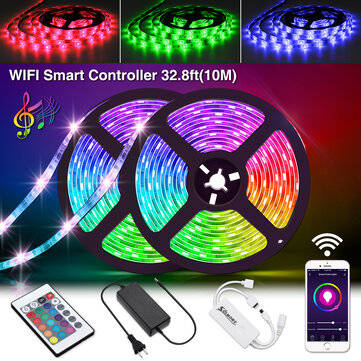 SOLMORE 2*5M LED Strips WiFi Wireless Smart Phone APP Control 300 LED Strip Light ... (PLUG: UKPLUG)