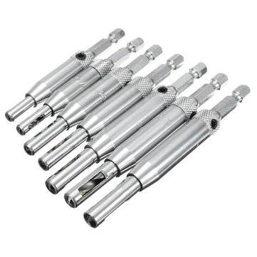 7pcs HSS Hex Shank Self Centering Door Lock Hinge Drill Bit Pilot Hole Tool Set