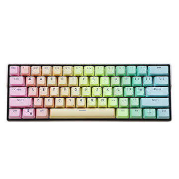 104 Keys Rainbow Color Keycap Set OEM Profile PBT Sublimation Transparent Keycaps f... (COLOR: PINK)