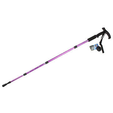 Outdoor Adjustable Trekking Pole 4 Sections Walking Stick Crutch Camping Climbing Alpenstock Cane