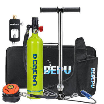 DEDEPU Scuba Diving Set 1L Diving Tank With Manual Pump+Breathing Valv... (COLOR.: FLUORESCENTGREEN)