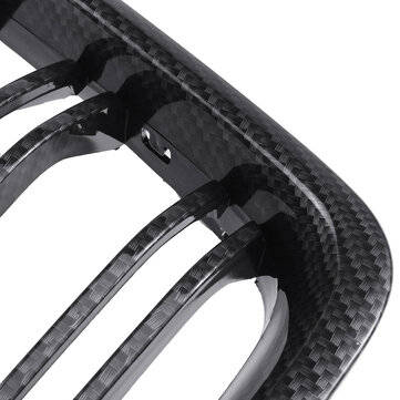 Pair Carbon Fiber Look Front Bumper Grill Grille For BMW 3 F30 F31 F35 2012-2018