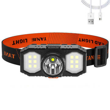 XANES XPE+COB Bike Headlamp 3 Modes Adjustable USB Rechargeable LED Work Light Waterproof Cycling
