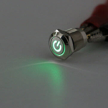 Excellway 12V 4 Pin Led Metal Push Button Switch Momentary Power Switch Waterpr... (COLOR.: GREEN)
