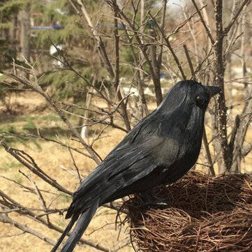 1pcs Halloween Black Crows Birds Decor Artificial Realistic Woodland Hlloween Decorations for Garden