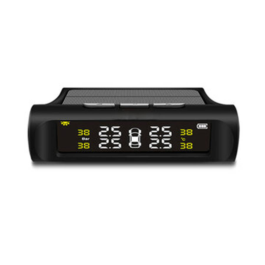 Car TPMS Tyre Pressure Monitor System Solar Power LCD Display+ 4 Internal Sensors