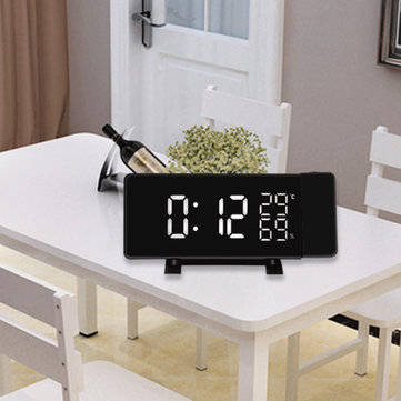 Projection Clock Three-Color FM Radio Alarm Clock LED Temperature Humidity Desk Table Clocks Home De