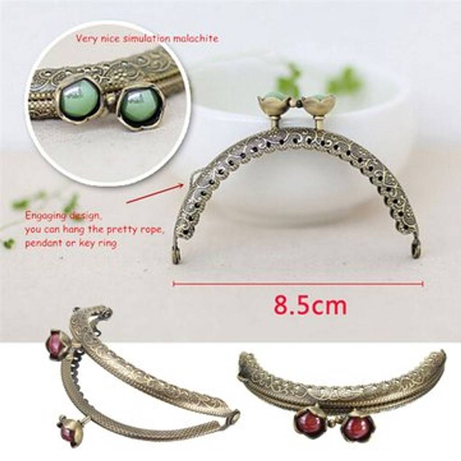 5Pcs Bronze Metal Purse Bag Frame Kiss Clasp Lock Arch Tone Wallet Clip