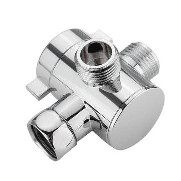 3 Way Shower Diverter Chrome G1/2 Inch T-Adapter Shower Components Adjustable Valve Adapter