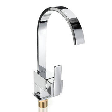 Modern Chrome Brass Kitchen Faucet Swivels Spout Single Handle Basin Mixer
