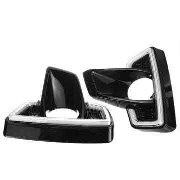 Pair LED DRL Daytime Running Lights White Turn Signal Lamp Yellow For Toyota Hilux Revo Rocco 2018-2