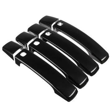 8PCS Glossy Black Smart Keyhole Car Door Handle Covers for Land Rover Dciscovery 4 Range Rover Sport