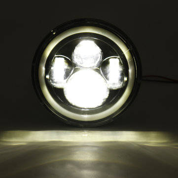 7inch Round LED Headlights Blue Halo Ring Angel Eyes For Jeep Wrangler JK TJ LJ CJ