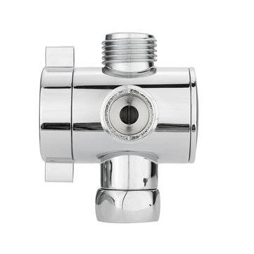 3 Way Shower Diverter Chrome G1/2 Inch T-Adapter Shower Components Adjustable Valve Adapter