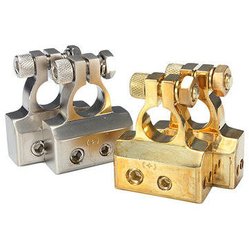2x 0/4/8 Awg Auto Car Positive Negative Battery Terminal Platinum (COLOR.: GOLD)