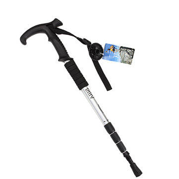 Outdoor Adjustable Trekking Pole 4 Sections Walking Stick Crutch Camping Climbing Alpenstock Cane