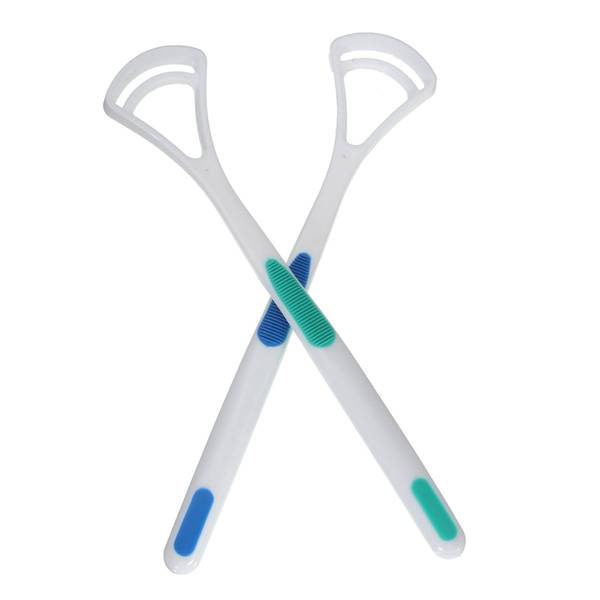 2Pcs Oral Dental Care Tongue Cleaner Brush Scraper Bad Breath