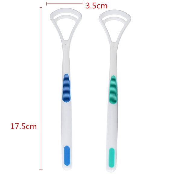 2Pcs Oral Dental Care Tongue Cleaner Brush Scraper Bad Breath