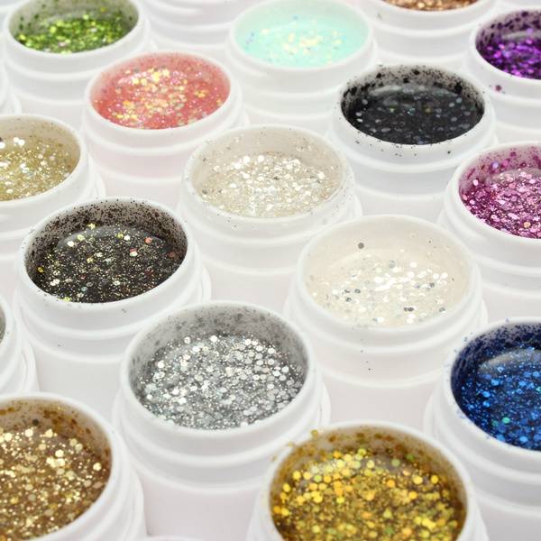 1 Pot 36 Color Glitter UV Gel Builder Nail Art Polish 