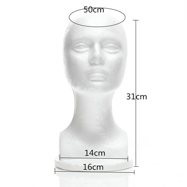 Styrofoam Mannequin Foam Head Model Glasses Hat Wig Display Stand