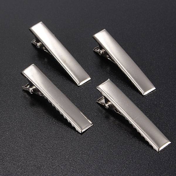 50Pcs Metal Silver Alligator Prong Hair Clips Accessories