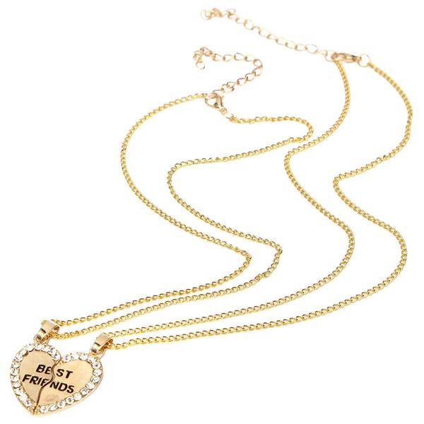 Rhinestone Broken Heart Necklaces