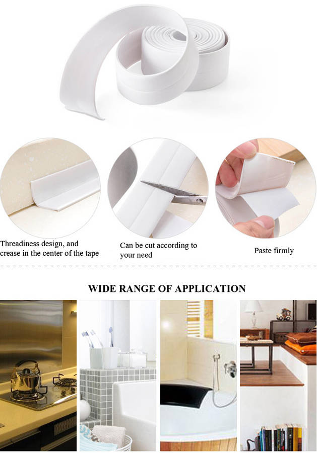 Kitchen Bathroom Wall Sealing Tape Waterproof Mould Proof Adhesive Tape