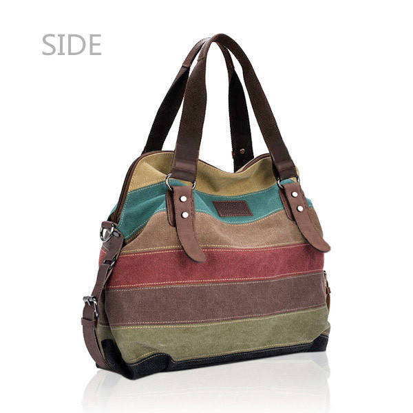 Side Of Canvas Stripe Bags