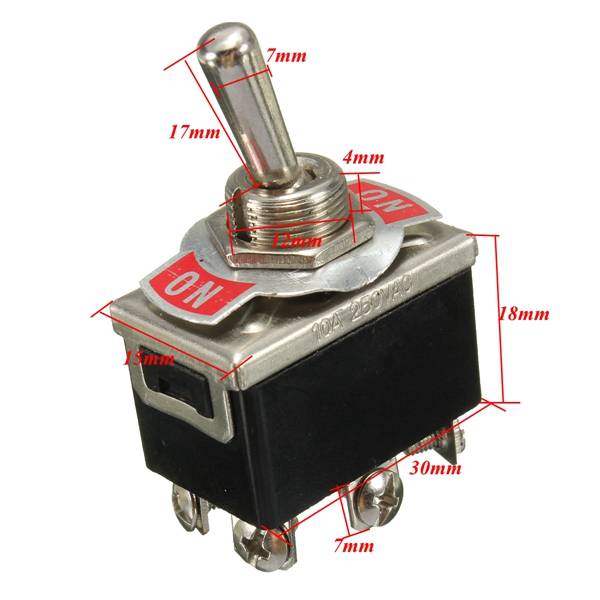 Car Dash Dashboard Light Illuminated ON/ON Toggle Switch DPDT