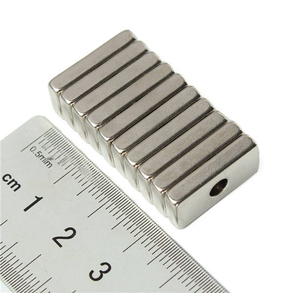 N52 20x10x4mm Strong Magnets 4mm Hole